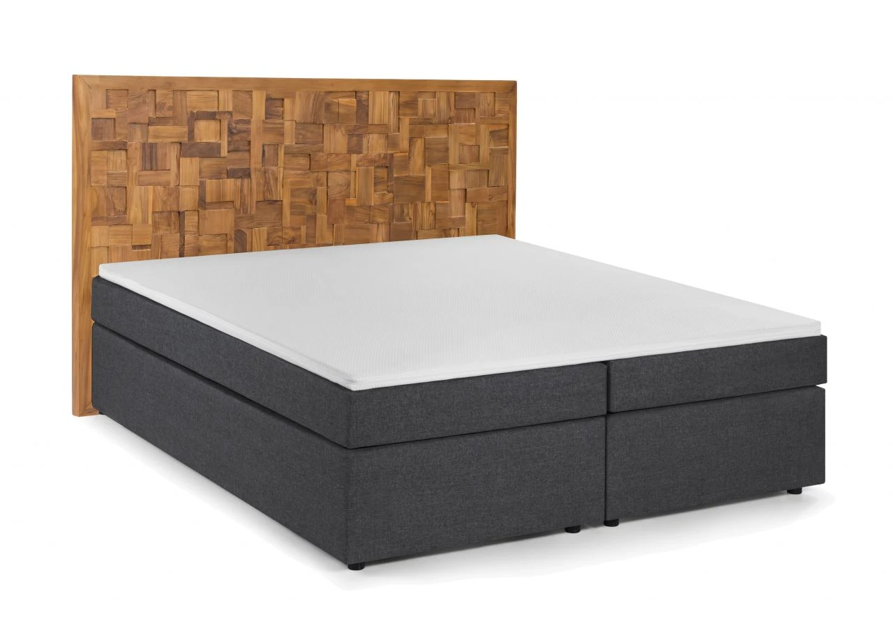 THIS & THAT Boxspringbett Mit Holz-Mosaik-Kopfteil 18006-03 3 THIS & THAT Boxspringbett Mit Holz-Mosaik-Kopfteil 18006-03
