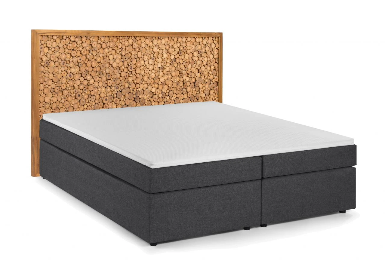 THIS & THAT Boxspringbett Mit Kopfteil Aus Astscheiben 18006-04 3 THIS & THAT Boxspringbett Mit Kopfteil Aus Astscheiben 18006-04