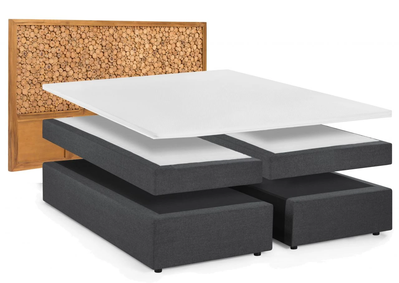 THIS & THAT Boxspringbett Mit Kopfteil Aus Astscheiben 18006-04 4 THIS & THAT Boxspringbett Mit Kopfteil Aus Astscheiben 18006-04 – Bild 2
