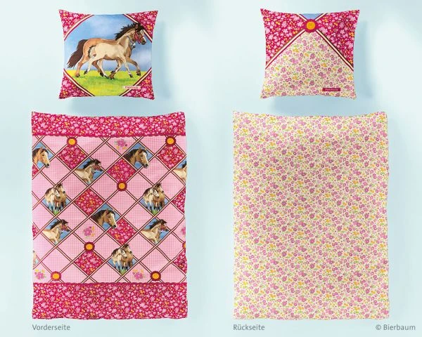 Bierbaum Renforcé Bettwäsche Pferdefreunde GA2343, Pink 135 X 200 Cm 3 Bierbaum Renforcé Bettwäsche Pferdefreunde GA2343, Pink 135 X 200 Cm