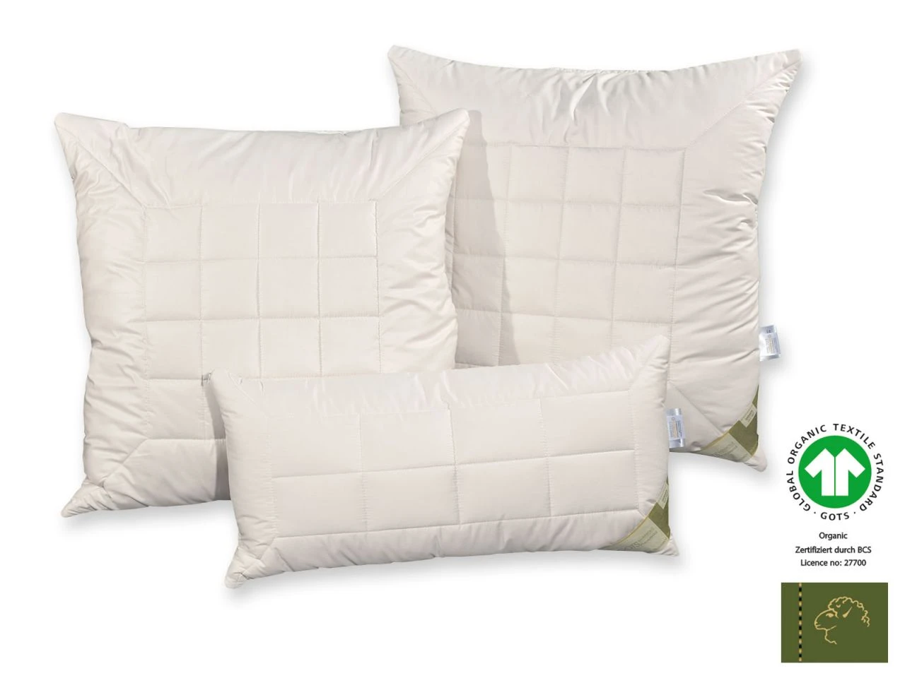 Bio-Schurwolle GOTS Organic Kopfkissen Mit Schurwollkugeln 4 Bio-Schurwolle GOTS Organic Kopfkissen Mit Schurwollkugeln – Bild 2